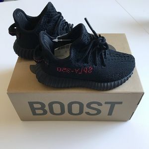New Yeezy Boost 350 V2 Infant Black Red Sz 7K